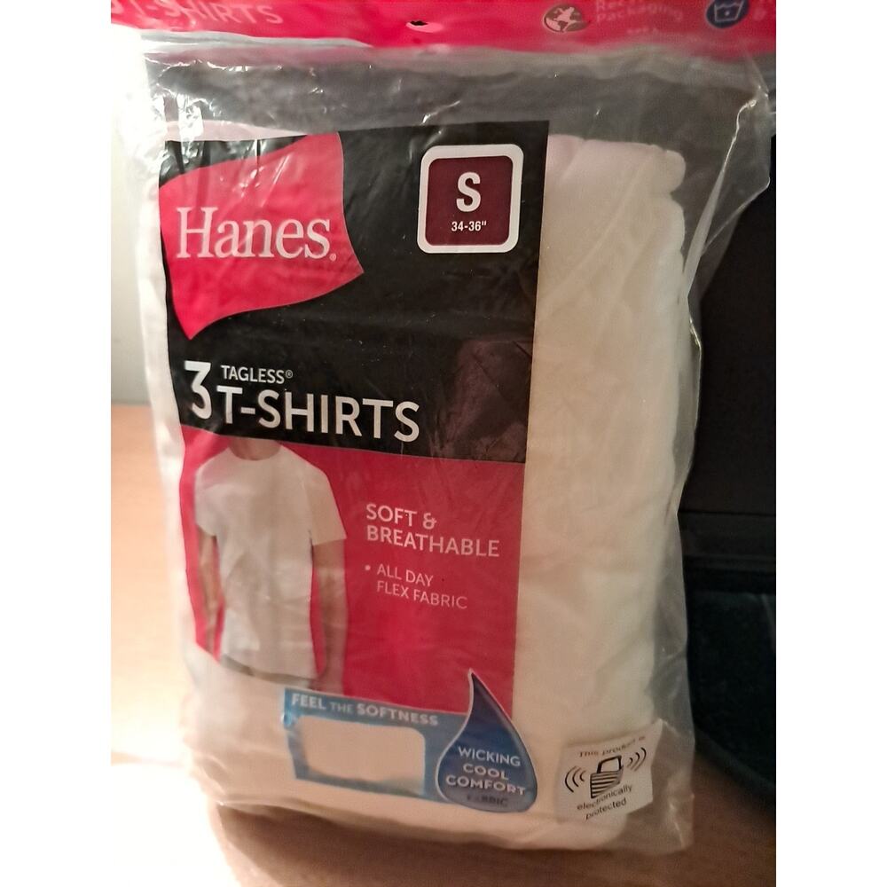 Hanes Tagless Tee Shirt Size Small White